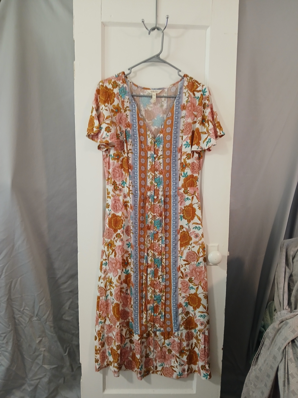 Matilda Jane Pink, Rust & Teal Floral Maxi Dress [179]